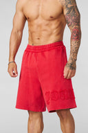 1027 - Patchwork Shorts Red - Unmatched Supply-YOUNG LA