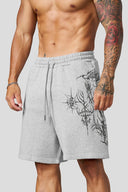 1093 - Cyberpunk Fleece Shorts Heather Grey - Unmatched Kicks-YOUNG LA