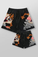 1098 - Looney Tunes Basketball Shorts Black - Unmatched Supply-YOUNG LA