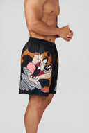 1098 - Looney Tunes Basketball Shorts Black