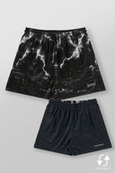 1111 - Skulls & Roses Reversible Shorts LA Skyline - Unmatched Kicks-YOUNG LA