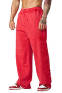 2093 - PATCHWORK SWEATS - RED - Unmatched Kicks - YOUNG LA