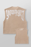 3012 - Drop Shoulder Knit Cut-Off Tan - Unmatched Supply-YOUNG LA