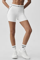 4" Airbrush High-Waist Heart Throb Short White/Black - Unmatched Kicks-ALO