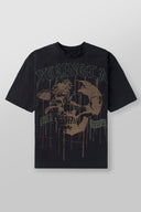 4116 - Floral Skull Tees Black - Unmatched Supply-YOUNG LA