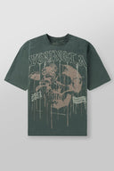 4116 - Floral Skull Tees Forest Green - Unmatched Supply-YOUNG LA