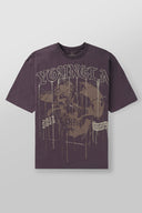 4116 - Floral Skull Tees Plum Perfect - Unmatched Supply-YOUNG LA