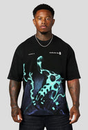 4177 - KAIJU NO. 8 GRAPHIC TEES BLACK/BLUE - Unmatched Kicks-YOUNG LA
