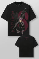 4177 - KAIJU NO. 8 GRAPHIC TEES BLACK/RED - Unmatched Kicks-YOUNG LA