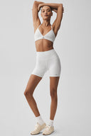 5" Airbrush High-Waist Biker Short White - Unmatched Kicks-ALO