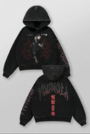 5015 - KAIJU NO. 8 GRAPHIC HOODIES BLACK/RED - Unmatched Kicks-YOUNG LA