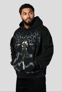 5015 - KAIJU NO. 8 GRAPHIC HOODIES BLACK/WHITE - Unmatched Kicks-YOUNG LA