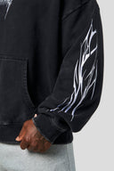 5033 - Vengeance Pullover Hoodies Black Wash/White - Unmatched Supply-