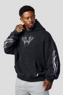 5033 - Vengeance Pullover Hoodies Black Wash/White - Unmatched Supply-