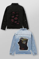 5133 - NARUTO DISTRESSED DENIM JACKETS Akatsuki - Unmatched Kicks-YOUNG LA