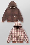 5141 - Reversible Plaid Jackets - Rusty Brown Wash - Unmatched Supply-YOUNG LA