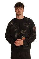 5178 - LA Sketch Crewnecks - Black Wash - Unmatched Supply-YOUNG LA
