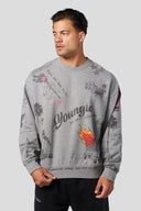 5178 - LA Sketch Crewnecks - Heather Grey - Unmatched Supply-YOUNG LA