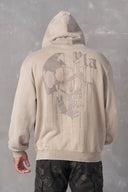 551 - Drippy Skull Hoodie Beige Wash - Unmatched Supply-YOUNG LA
