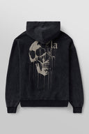 551 - Drippy Skull Hoodie Black Wash - Unmatched Supply-YOUNG LA