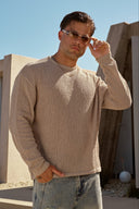 8044 - Evening Knit Longsleeves Beige - Unmatched Supply-