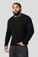 8044 - Evening Knit Longsleeves Black - Unmatched Supply-