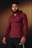832 - SuperVillain Compression Hoodies Burgundy - Unmatched Supply-