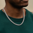 8mm Cuban link chain - White Gold Bonded Stainless Steel RG1001 - Unmatched Kicks-RGMNT