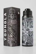 9007 - Graffiti Water Bottles Black