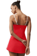 Airbrush Streamlined Dress - Bright Red/White - Unmatched Kicks - ALO