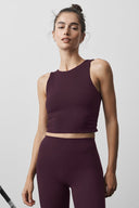 ALO Softsculpt Entice Bra Tank Rich Bordeaux - Unmatched Supply-ALO
