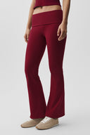 ALO Softsculpt Foldover Flare Legging (Regular) Summer Romance Red - Unmatched Kicks-ALO