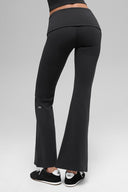 ALO Softsculpt Foldover Flare Legging (Short) Black - Unmatched Kicks-ALO