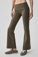 ALO Softsculpt Foldover Flare Legging (Short) Olive Tree - Unmatched Kicks-ALO