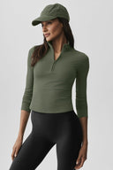 ALO Softsculpt Precision 1/4 Zip Long Sleeve Black - Unmatched Supply-ALO