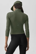 ALO Softsculpt Precision 1/4 Zip Long Sleeve Black - Unmatched Supply-ALO