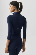 ALO Softsculpt Precision 1/4 Zip Long Sleeve Navy - Unmatched Supply-ALO