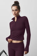 ALO Softsculpt Precision 1/4 Zip Long Sleeve Rich Bordeaux - Unmatched Supply-ALO
