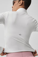 ALO Softsculpt Precision 1/4 Zip Long Sleeve White - Unmatched Supply-ALO