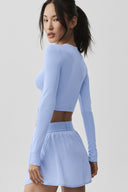 Alosoft Crop Finesse Long Sleeve Light Provence Blue - Unmatched Supply-ALO