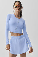 Alosoft Crop Finesse Long Sleeve Light Provence Blue - Unmatched Supply-ALO