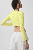 Alosoft Crop Finesse Long Sleeve Sunshine - Unmatched Supply-ALO