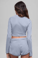 Alosoft Crop Finesse Long Sleeve Winter Frost - Unmatched Supply-ALO