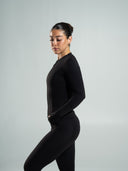 Aura Sculpt Jacket Long - Black - Unmatched Supply-Women's Aura Full Zip Jacket