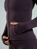 Aura Sculpt Jacket Long - Black Garnet - Unmatched Supply-Women's Aura Full Zip Jacket