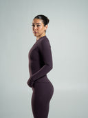 Aura Sculpt Jacket Long - Black Garnet - Unmatched Supply-Women's Aura Full Zip Jacket