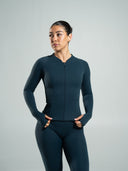Aura Sculpt Jacket Long - Deep Sea - Unmatched Supply-Women's Aura Full Zip Jacket