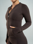 Aura Sculpt Jacket Long - Walnut - Unmatched Supply-Women's Aura Full Zip Jacket
