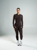 Aura Sculpt Jacket Long - Walnut - Unmatched Supply-Women's Aura Full Zip Jacket