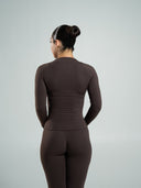 Aura Sculpt Jacket Long - Walnut - Unmatched Supply-Women's Aura Full Zip Jacket